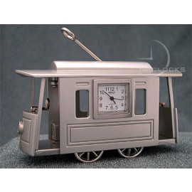 Miniature Clocks, Silver Street Trolley Car Mini Clock